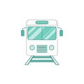 Front View of Light Rail Train on Tracks Simple Design Commuter Transportation Royalty Free Stock Photo
