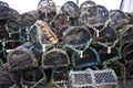 Front view of lobster and crab fishing pots