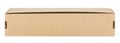Front view of long rectangle brown cardboard box isolated on a white background Royalty Free Stock Photo