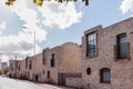 Front view of long row of modern terraced town houses in a residential street part of Barking development Royalty Free Stock Photo