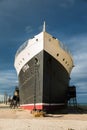 Front View of the Lydia Cruise Ship Bow in Le BarcarÃÂ¨s France Royalty Free Stock Photo