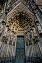 Front view of main entrance to the Cologne Cathedral,Germany Royalty Free Stock Photo