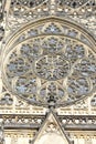 Front view of the main entrance to the St. Vitus cathedral in Prague Castle in Prague