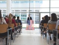 Male speaker speaks in a business seminar Royalty Free Stock Photo