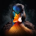 Front view of a Mallard Duck  Made With Generative AI illustration Royalty Free Stock Photo