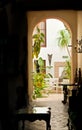 Spanish hotel, tropical outdoor courtyard