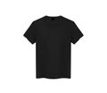 Front view of men`s black t-shirt Mock-up on dark background. Short sleeve T-shirt template on background