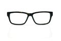 Front view of Men`s eyeglasses. Brown and Black of frame plastic tortoise shell isolated on white background.