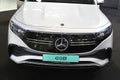 Front view of Mercedes Benz EQB, seven seat compact electric battery powered crossover SUV car, white colour Royalty Free Stock Photo