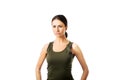 Front view of a military woman standing strong Royalty Free Stock Photo