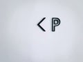 Minimalistic Black Parking Lot Symbol with Letter P and Simple Arrow on White Wall Background Royalty Free Stock Photo