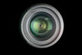 Front view of 30mm lens diaphragm on black background Royalty Free Stock Photo