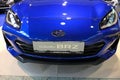 Front view of modern 2+2 fastback coupe japanese sports car Subaru BRZ