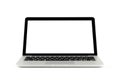 Front view modern laptop computer with white empty space on screen isolated and white background, clipping path Royalty Free Stock Photo