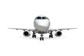 Front view of the modern passenger jetliner isolated Royalty Free Stock Photo