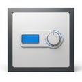 Front View of a Modern Grey and White Safe with Digital Lock vault security Royalty Free Stock Photo