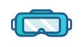 Front view of a modern VR headset icon in a clean line style. vector design Generative AI Royalty Free Stock Photo