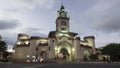 Front view of the monument The city gate at sunset. It built in 1998, inside the castle operates a museum