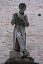 Front view of the monument of the italian poet, Giacomo Leopardi, Fermo, Italy
