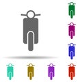 Front view moped, transport in multi color style icon. Simple glyph, flat vector of transport icons for ui and ux, website or Royalty Free Stock Photo