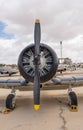 Front view on motor and propeller of an vintage airplane Royalty Free Stock Photo