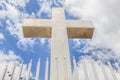 Front View of Mt. Helix Cross with Fence Royalty Free Stock Photo