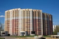 Front view multistoried residential brick building