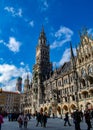 Front view of Munich Town Hall, Bavaria, Germany - March 7,2018 Royalty Free Stock Photo