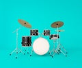 front view of a musical drum set on a clear background