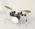 front view of a musical drum set on a clear background Royalty Free Stock Photo