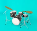 front view of a musical drum set on a clear background Royalty Free Stock Photo
