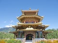 Front view of a new temple in Bumthang Royalty Free Stock Photo