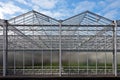 Front view of a newly build greenhouse