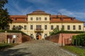 Front view of the newly renovated castle on a sunny day