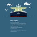 Front View of Oil Tanker and Text Royalty Free Stock Photo