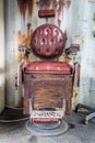 Front view of the old barber chair Royalty Free Stock Photo