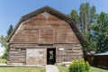 Front view of an old brown barn Royalty Free Stock Photo