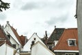 Front view of old dutch houses Royalty Free Stock Photo