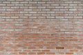 Old obsolete orange brick wall with gray cement stained background texture nobody Royalty Free Stock Photo