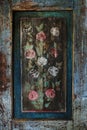 Front view of an old painted farm cupboard Royalty Free Stock Photo