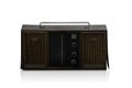 Front view old radio on white background, object, vintage, retro, fashion, copy space Royalty Free Stock Photo