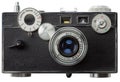 Front view of old rangefinder camera Royalty Free Stock Photo