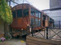 Front View Old Train With Empty Balcony, Royalty Free Stock Photo