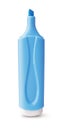 Front view of open blue highlighter pen Royalty Free Stock Photo