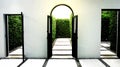 Open Door With Light, Open Door With Garden, Exit Door Concept, Royalty Free Stock Photo