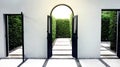 Open Door With Light, Open Door With Garden, Exit Door Concept Royalty Free Stock Photo