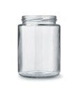 Front view of open empty glass jar Royalty Free Stock Photo