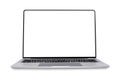 Front view of Open laptop computer. Modern thin edge slim design. Royalty Free Stock Photo