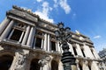 Front view of the Opera National de Paris. Grand Opera is famous neo-baroque building in Paris. Designed by Charles Royalty Free Stock Photo