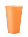Front view of orange plastic cup Royalty Free Stock Photo